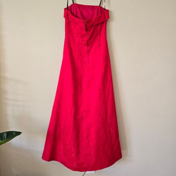 Vintage ROBERTA Womens Red Strapless Evening Dress Y2k 90s Size 5/6 - Picture 4 of 14